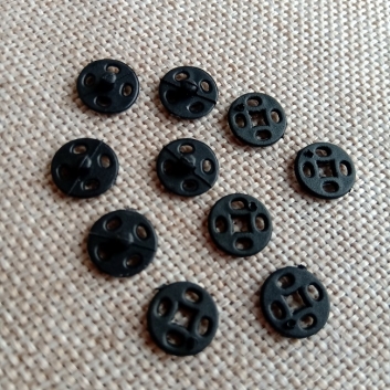 Кнопка пришивная, пластмассовая, 10 мм., черная (10 шт.)