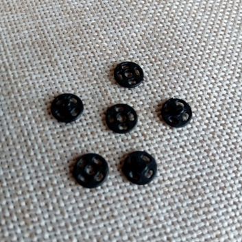 Кнопка пришивна, пластмасова, 8 мм, чорна (10 шт.)
