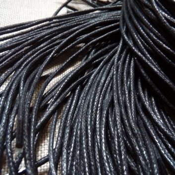 Шнурки вощені, круглі, 2 мм., 60 см., чорний.