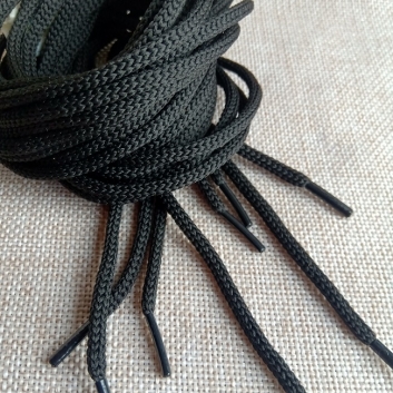 Шнурки круглі, 5 мм., 80 см., чорні.