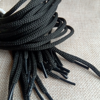 Шнурок круглий, 4 мм., чорний, 60 см.