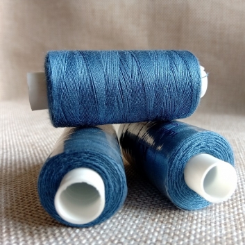 Нитка швейна Kiwi 40/2 400 ярд., сіро-синій (313)