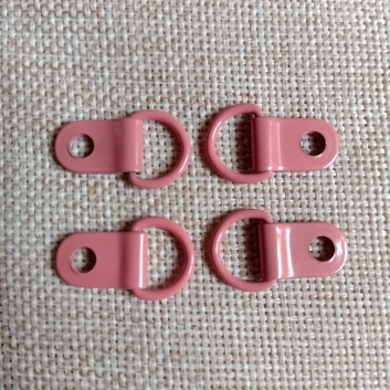 Металева фурнітура з півкільцем, 10 мм, рожевий.