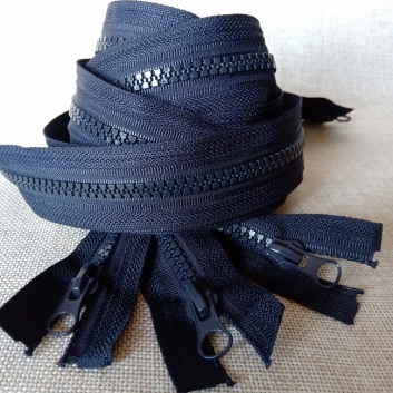 Тракторна блискавка 110 см., тип-5, 2 біг., розємна, чорно-синій (233)