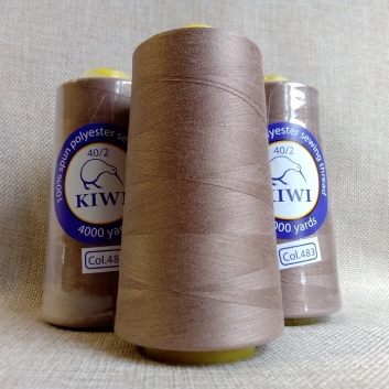 Нитка швейна Kiwi 40/2 4000 ярдів, темно-бежевий (483)