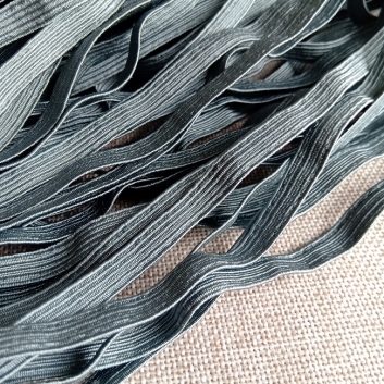 Резинка білизняна плетена, 8 мм., темно-сіра.