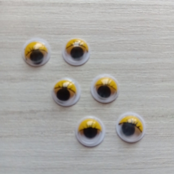 Очі для іграшок круглі, жовті, 8 мм. (пара)