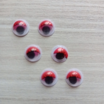Очі для іграшок круглі, червоні, 8 мм. (пара)