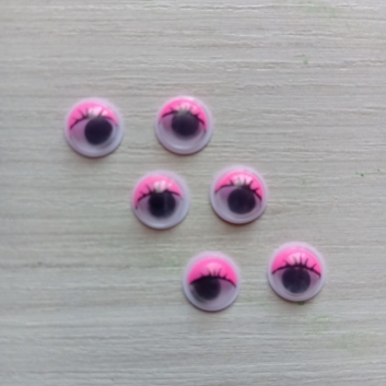 Очі для іграшок круглі, рожеві, 8 мм. (пара)