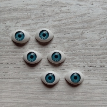 Глазки для игрушек овальные, голубые, 12х8 мм. (пара)