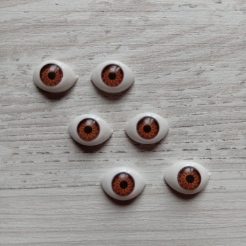 Глазки для игрушек овальные, коричневые, 12х8 мм. (пара)
