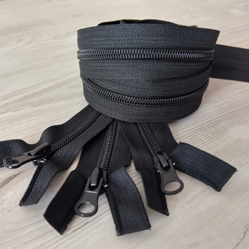 Блискавка спіральна, тип-7, 2 бігунка, 110 см., чорна