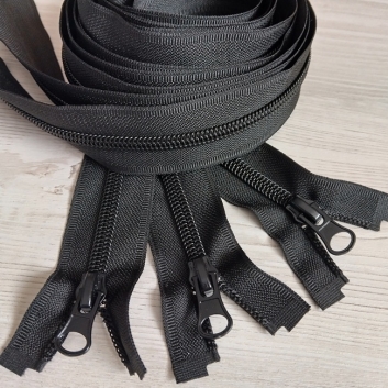 Блискавка спіральна, тип-7, 2 бігунка, 120 см., чорна (580)