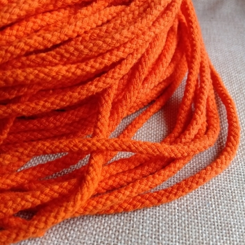 Шнур хлопковый, 5мм, оранжевый.