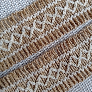 Тасьма плетена бечевка, льон 45 мм.