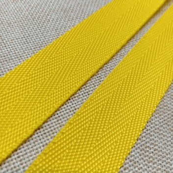Лента ременная Ёлочка, полипропилен, 25 мм., желтая.