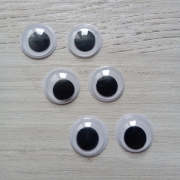 Очі для іграшок круглі, чорні, 12 мм (пара)