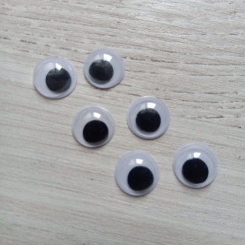 Очі для іграшок круглі, чорні, 10 мм (пара)