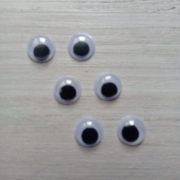 Очі для іграшок круглі, чорні, 8 мм (пара)