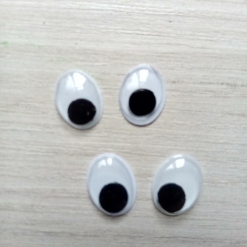 Очі для іграшок овальні, чорні, 10х13 мм (пара)