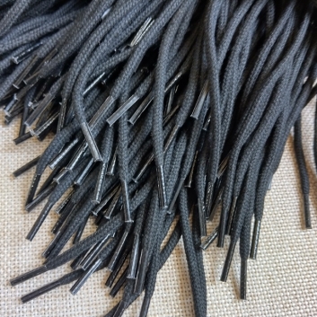 Шнурки круглі бавовняні 3 мм, 100 см, чорні.