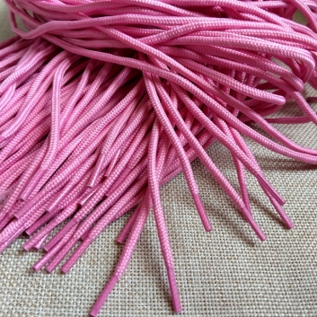 Шнурки круглі, тонкі, 3 мм., 60 см, рожеві.