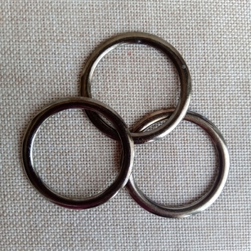 Кольцо металлическое, плоское, темный никель, 40 (50) мм.