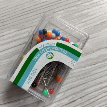 Шпилька-намистина кольорова в пластиковій коробці, 38 мм, 80 шт (2)