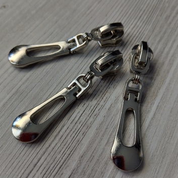 Бігунок спіраль з фіксатором Крапля, тип-5,  нікель