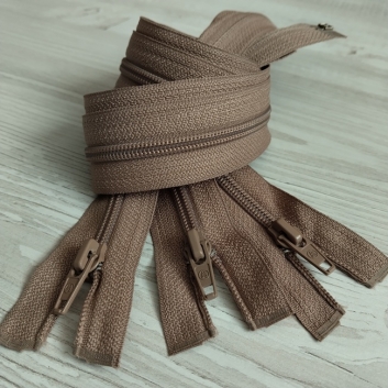 Блискавка спіральна, тип-5, 65 см, темно-бежева