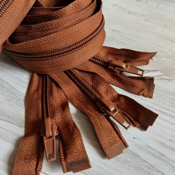 Блискавка спіральна, тип-5, 65 см, коричневий