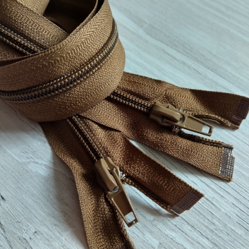 Блискавка спіральна, тип-5, 40 см, коричневий