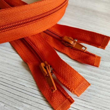 Блискавка спіральна, тип-5, 40 см, жовтогарячий
