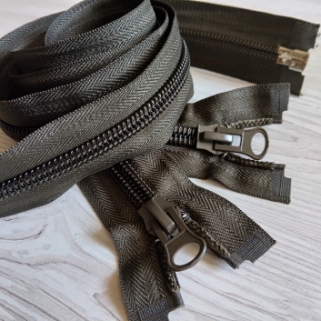 Блискавка спіральна, тип-10, 80 см, 1 бігунок, темний хакі (328)