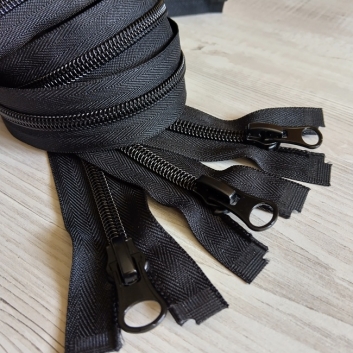 Блискавка спіральна, тип-8, 1 бігуонк, 80 см, чорна