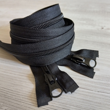 Блискавка спіральна, тип-8, 2 бігунка, 90 см, чорна