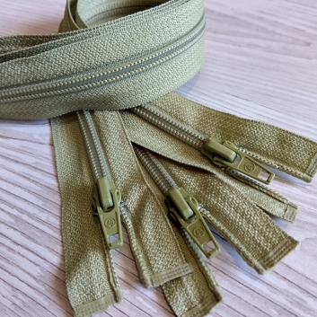 Блискавка спіральна, тип-5, 50 см, оливково-салатовий