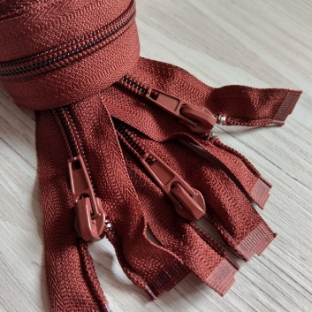 Блискавка спіральна, тип-5, 50 см, коричневий