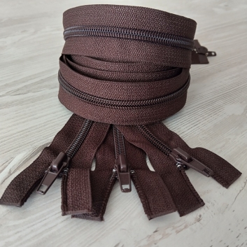 Блискавка спіральна, тип-7, 2 бігунка, 110 см, темно-коричнева