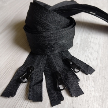 Блискавка потайна розємна, 80 см, тип-7, чорна ОСНОВА ТКАНИНА (580)