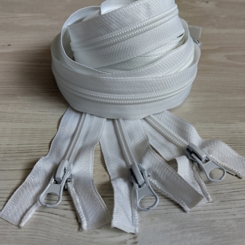 Блискавка спіральна, тип-7, 2 бігунка, 120 см, біла