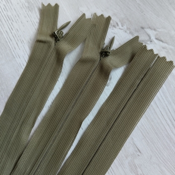 Блискавка потайна, 17 см, тип-3, хакі світлий (2551)