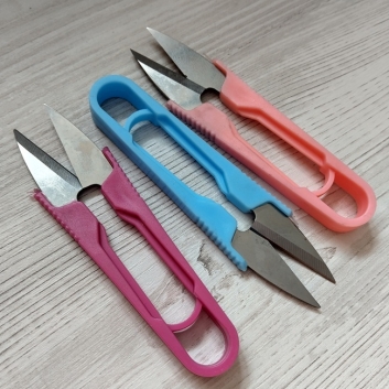 Ножиці для обрізки ниток, пластик/метал,  кольорові, 10 см