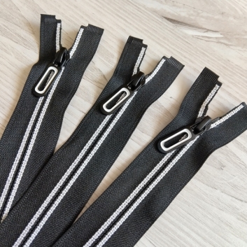 Блискавка потайна роз'ємна, 80 см, тип-7, чорна ОСНОВА ТКАНИНА (5801)*