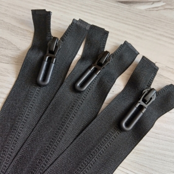 Блискавка потайна роз'ємна, 80 см, тип-7, чорна ОСНОВА ТКАНИНА (580)**