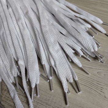 Шнурки плоскі бавовняні, 10 мм, 100 см, білі