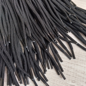 Шнурки круглі бавовняні 4 мм, 120 см, чорні