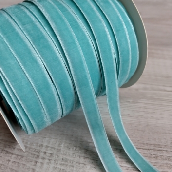Тасьма велюр (бархат), 10 мм, м'ята