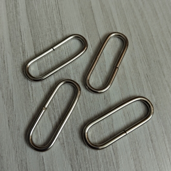 Перетяжка металева овал, 25х7 мм, д-1,8 мм, нікель