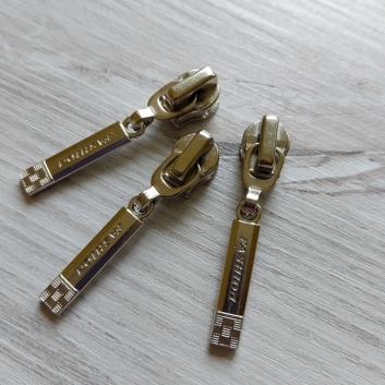 Бігунок спіраль, тип-5, Фешн, з фіксатором,  нікель*